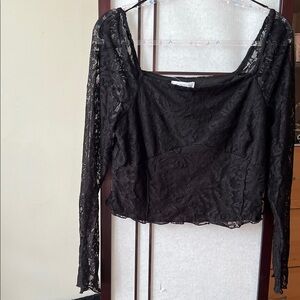 Chic Black Lace Blouse